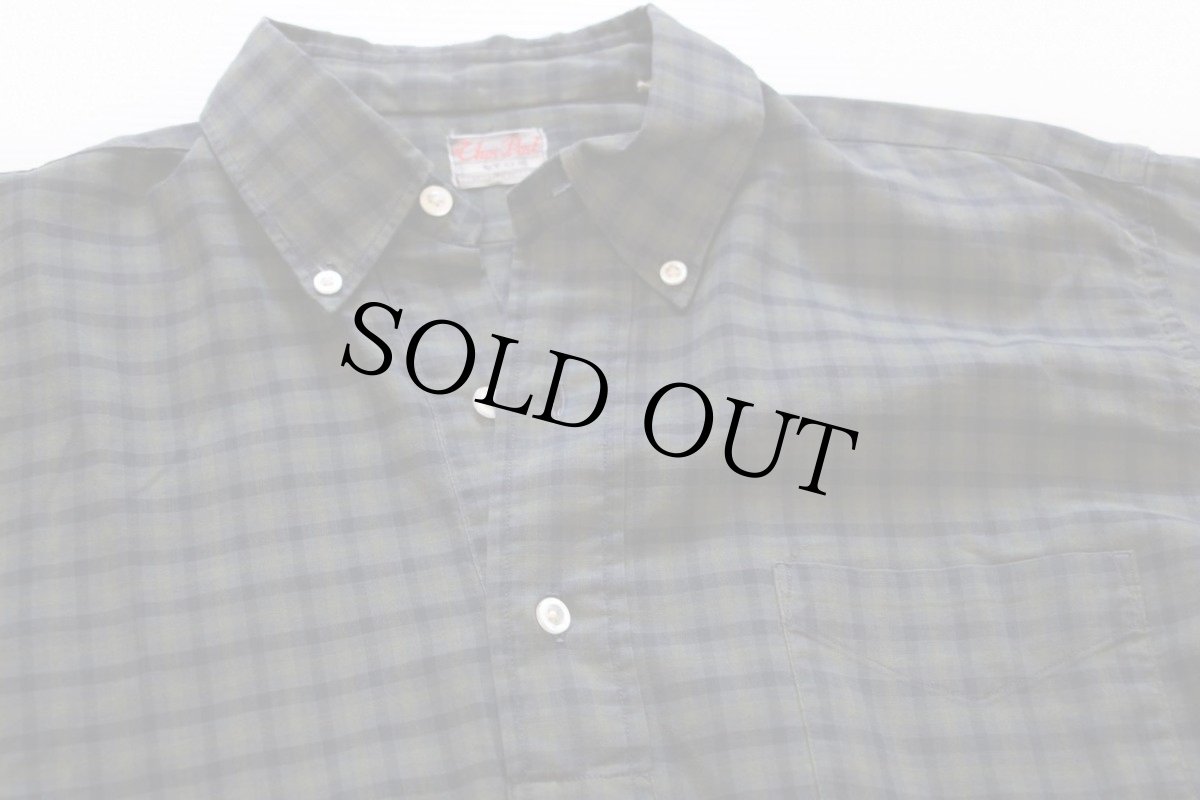 画像2: 60s Chos Post チェック 三点留め ボタンダウン プルオーバー コットンシャツ M (2)