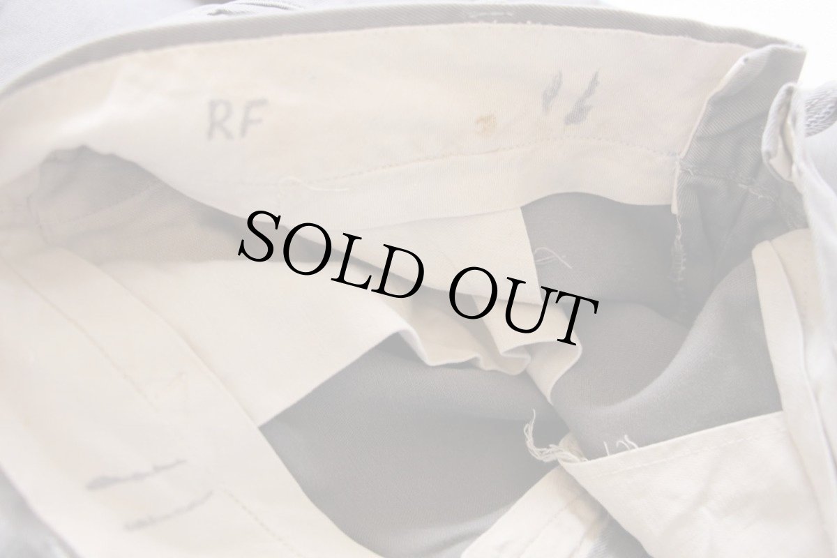 画像4: 50s UNKNOWN コットンツイル ワークパンツ グレー w32 (4)