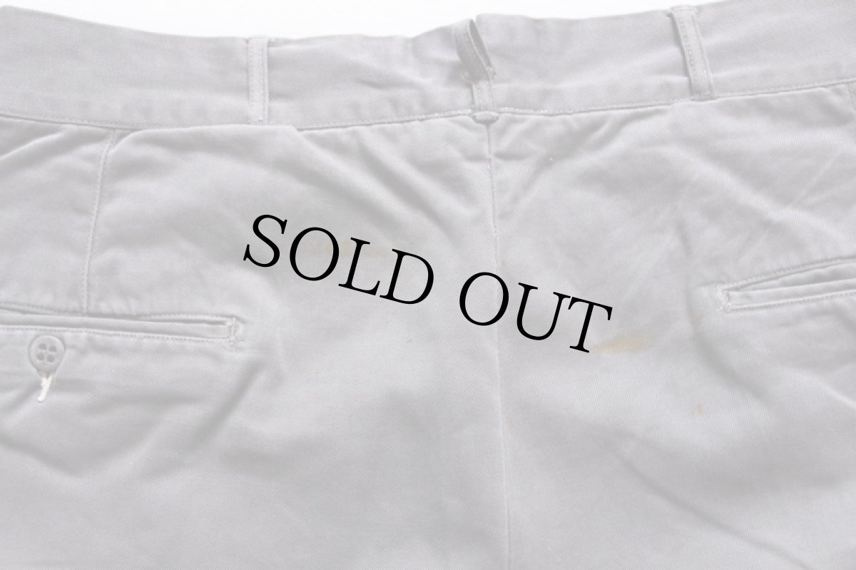 画像3: 50s UNKNOWN コットンツイル ワークパンツ グレー w32 (3)