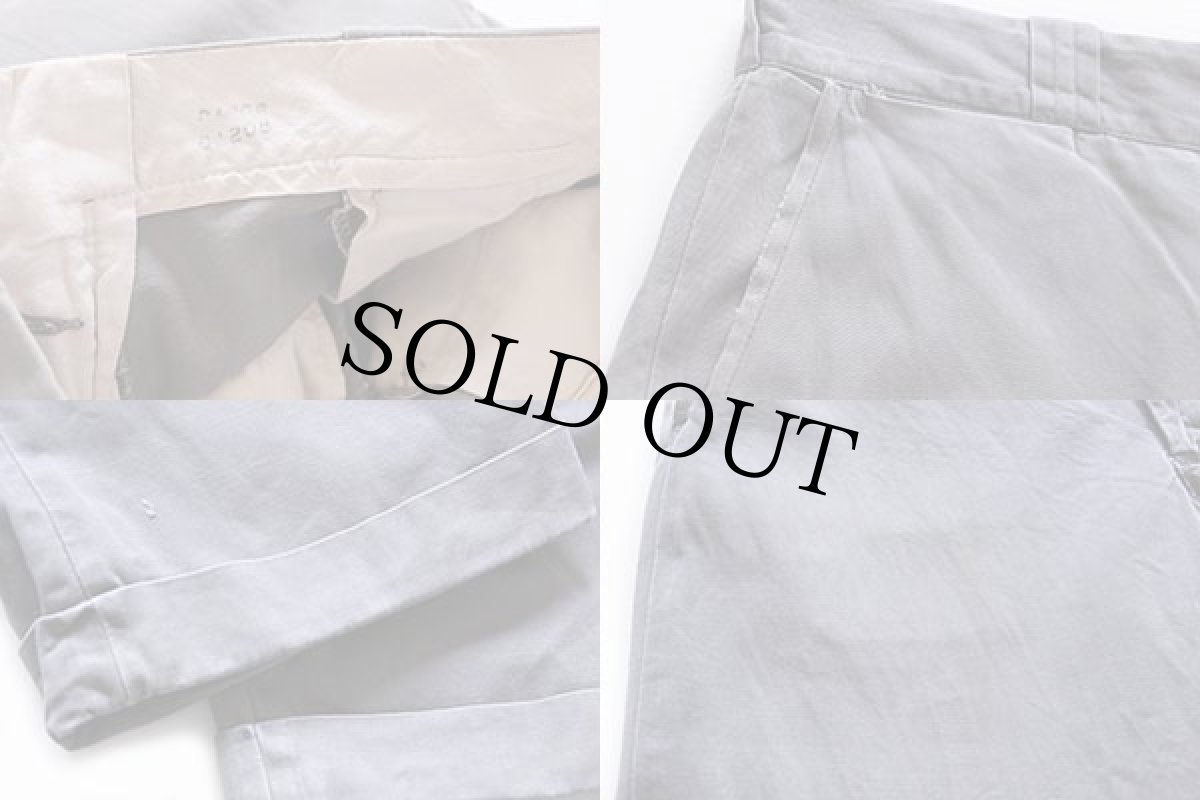 画像3: 60s UNKNOWN コットンツイル ワークパンツ グレー w33 (3)