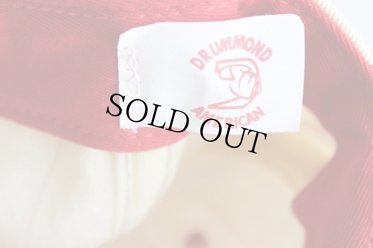 画像3: デッドストック★90s USA製 DRUMMOND AMERICAN 刺繍 ストライプ コットンキャップ 生成り×薄赤 (3)