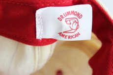 画像3: デッドストック★90s USA製 DRUMMOND AMERICAN 刺繍 ストライプ コットンキャップ 生成り×薄赤 (3)