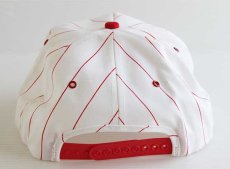 画像2: デッドストック★80s USA製 Milwaukee ELECTRIC TOOLS 刺繍 ストライプ コットンキャップ 白×赤 (2)