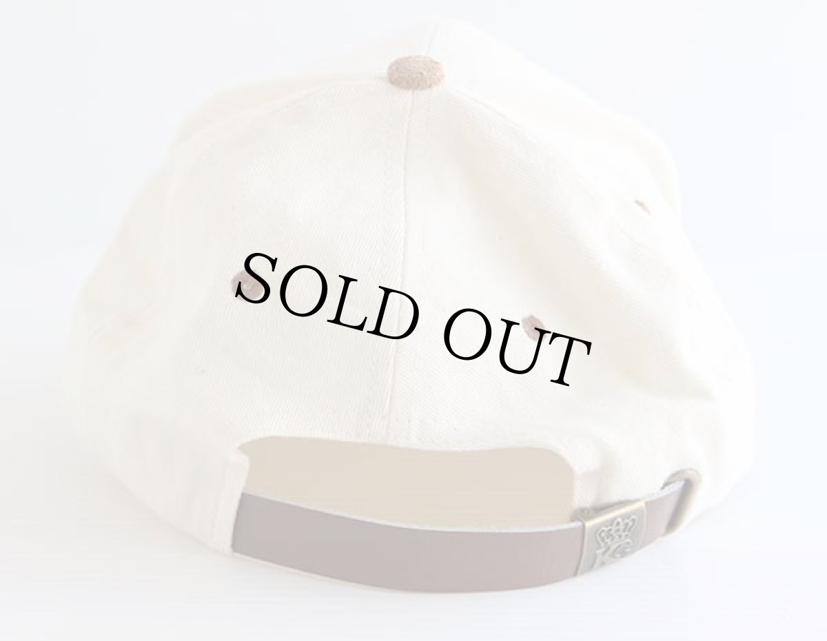 画像2: YOKOHAMAヨコハマ ロゴ刺繍 ツートン コットンキャップ 生成り×茶 (2)