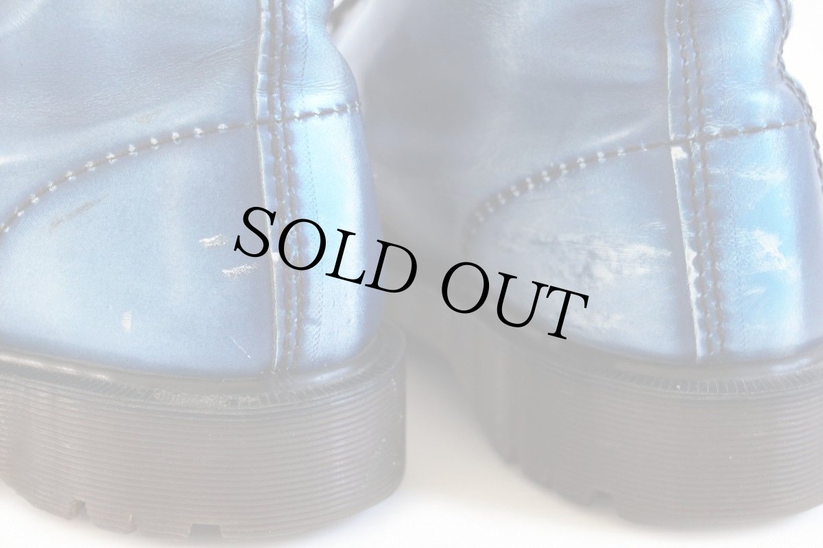 画像7: 英国製 DR.MARTENSドクターマーチン キャップトゥ 10ホールブーツ 厚底 マーブル青 UK8 (7)