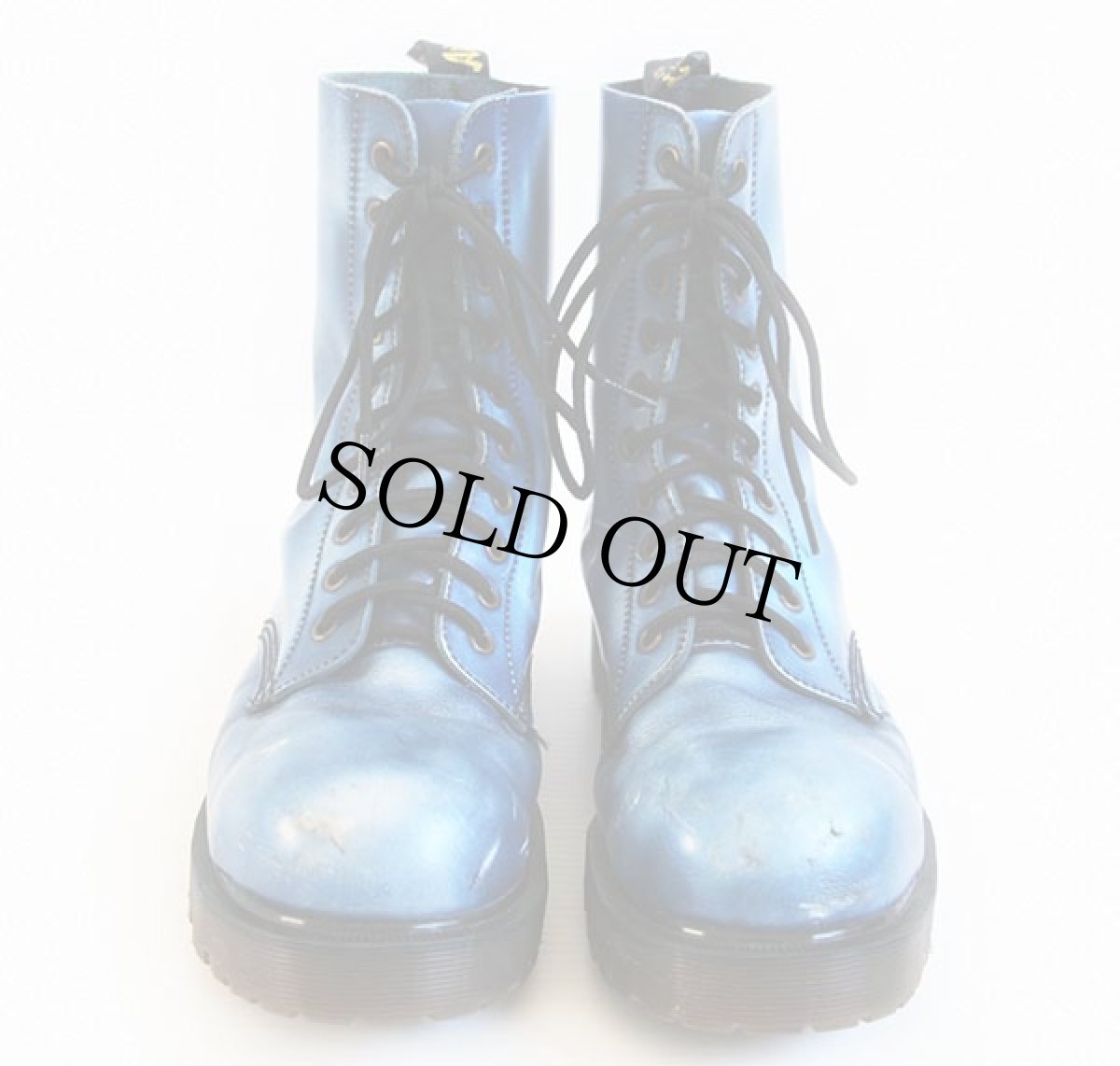 画像3: 英国製 DR.MARTENSドクターマーチン キャップトゥ 10ホールブーツ 厚底 マーブル青 UK8 (3)