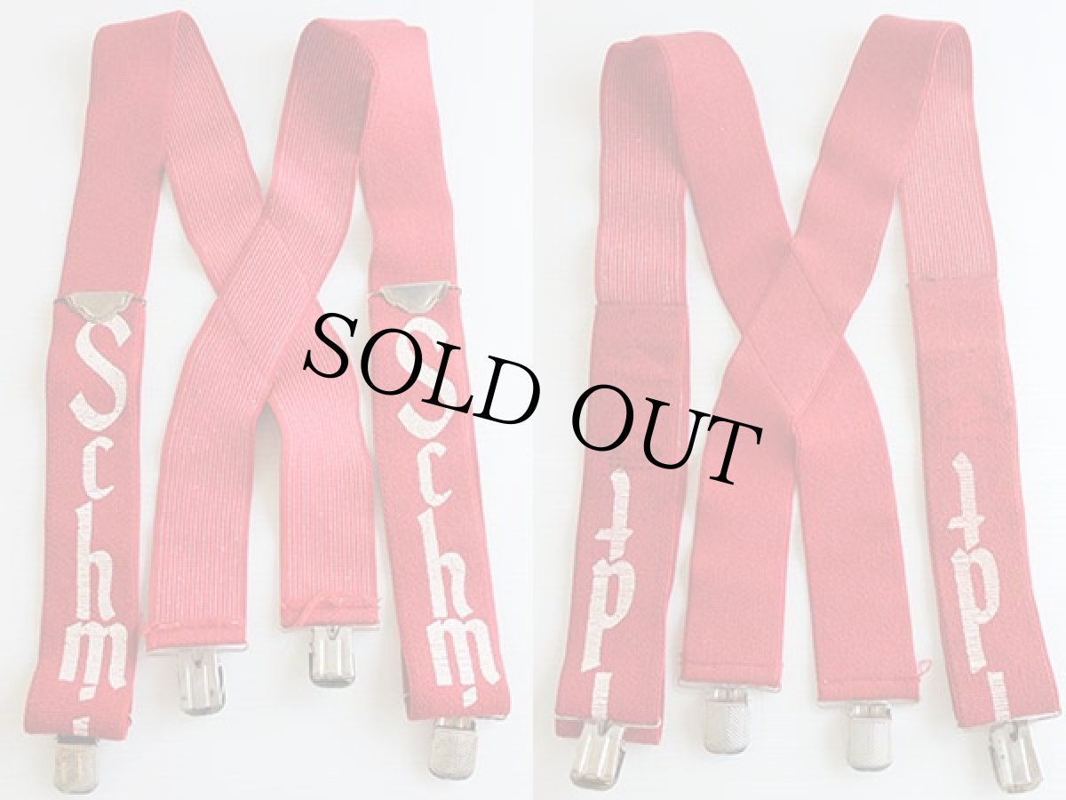 画像2: 80s Schmidt クリップ式 サスペンダー 赤 (2)