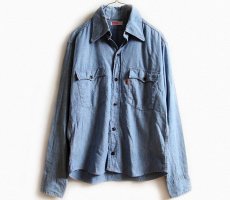 画像1: 70s USA製 Levi'sリーバイス コットン シャンブレーシャツ M (1)