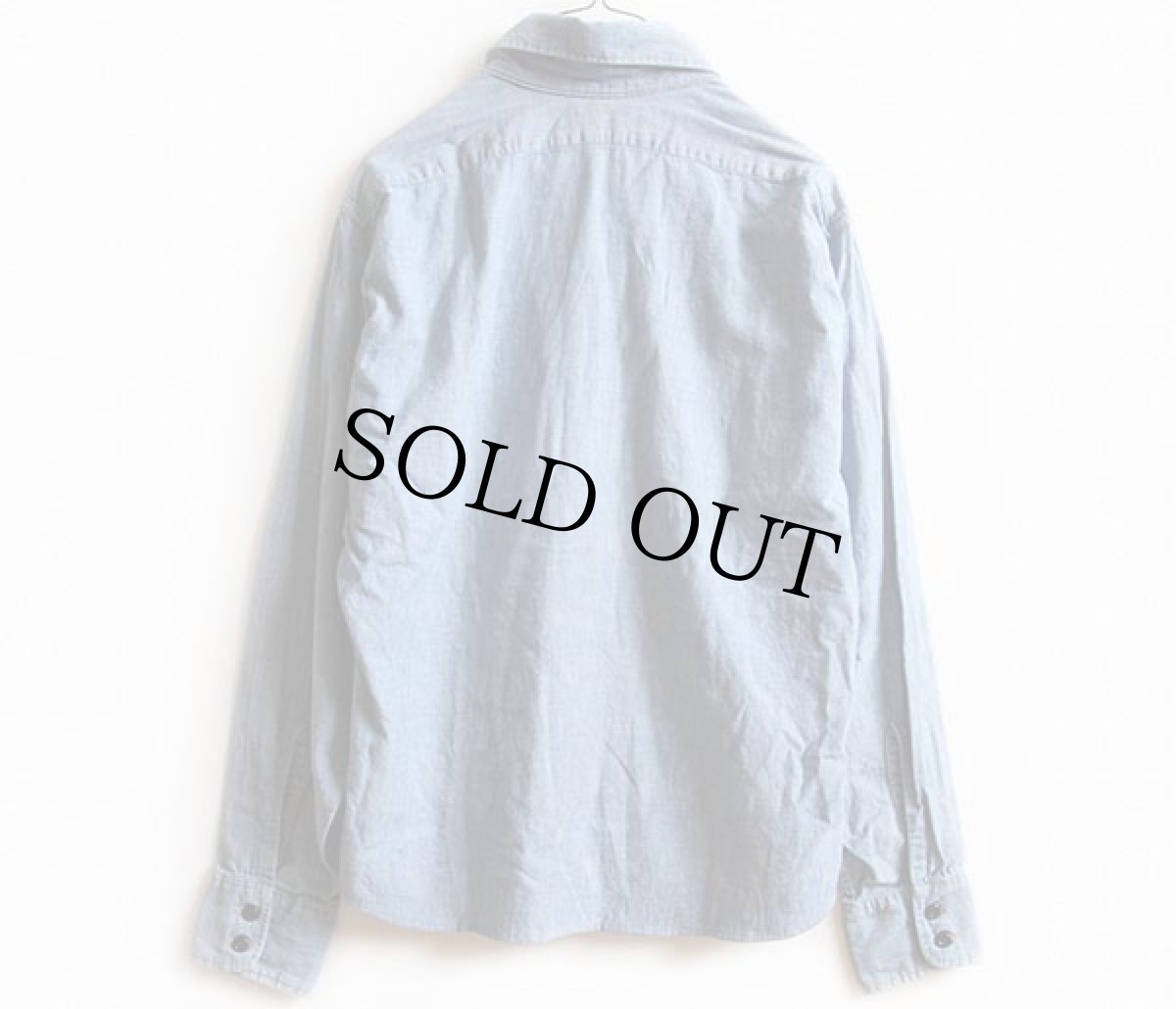 画像2: 70s USA製 Levi'sリーバイス コットン シャンブレーシャツ M (2)