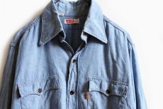 画像3: 70s USA製 Levi'sリーバイス コットン シャンブレーシャツ M (3)