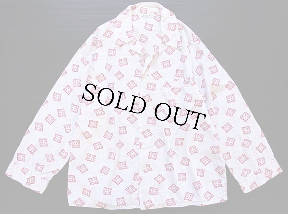 画像2: 50s Aristocrat 総柄 コットン パジャマ シャツ&パンツ セット A (2)