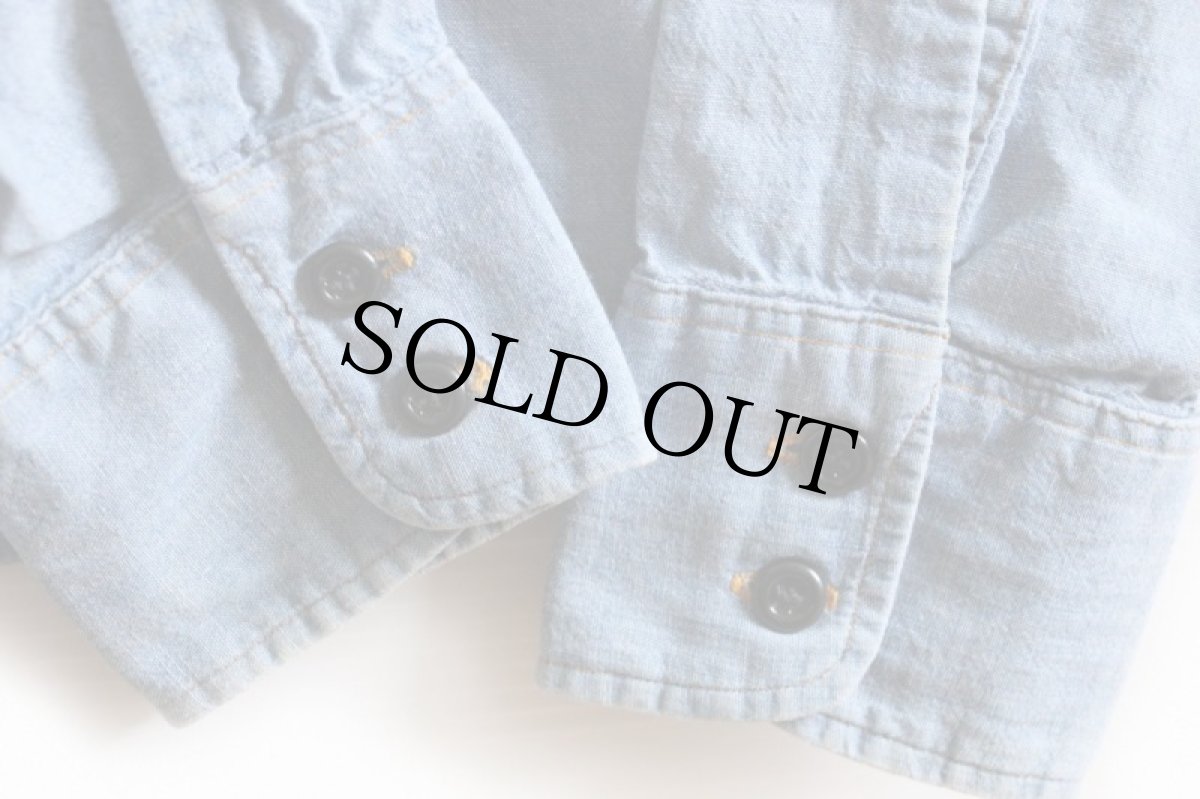 画像6: 70s USA製 Levi'sリーバイス コットン シャンブレーシャツ M (6)