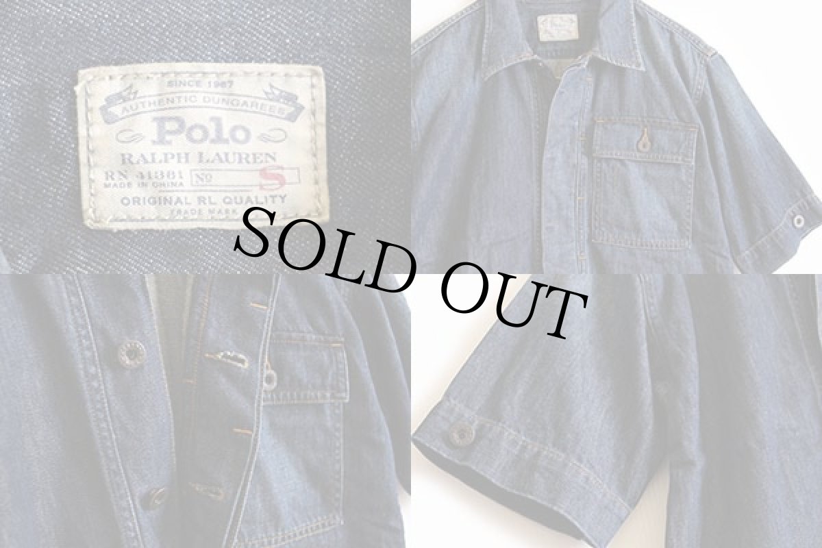 画像3: ポロ ラルフローレン 半袖 デニム シャツワンピース S (3)