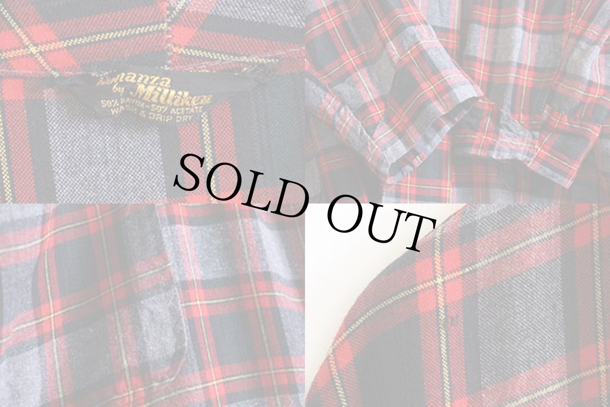 画像4: 60s Bonanza by Milliken チェック レーヨン ガウン (4)