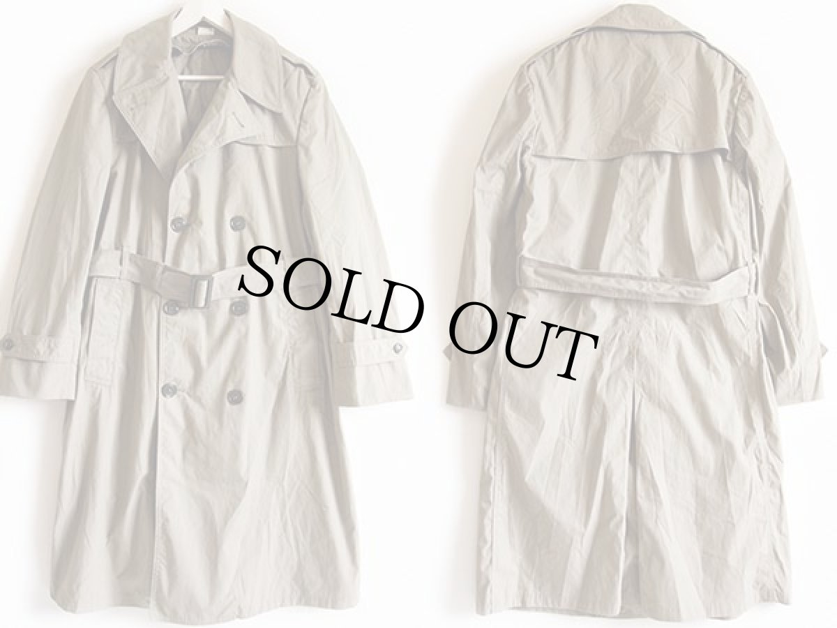 画像2: 90s 米軍 USMC オールウェザー トレンチコート グレーベージュ 38R (2)