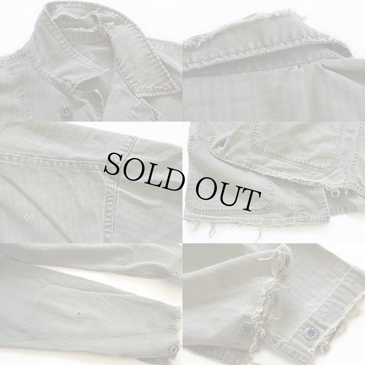 画像3: 40s 米軍 M-41 HBT ヘリンボーンツイル ジャケット ボロ (3)