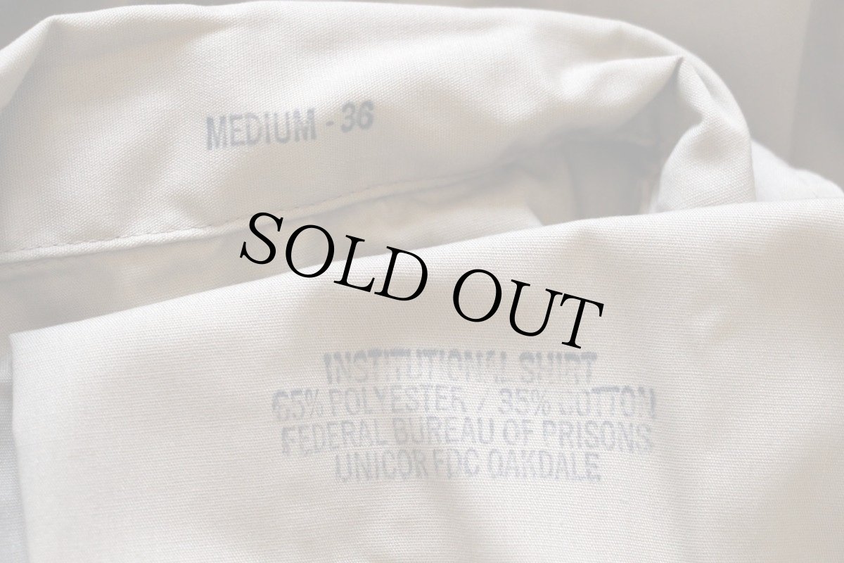 画像4: デッドストック★80s プリズナーシャツ カーキ M (4)