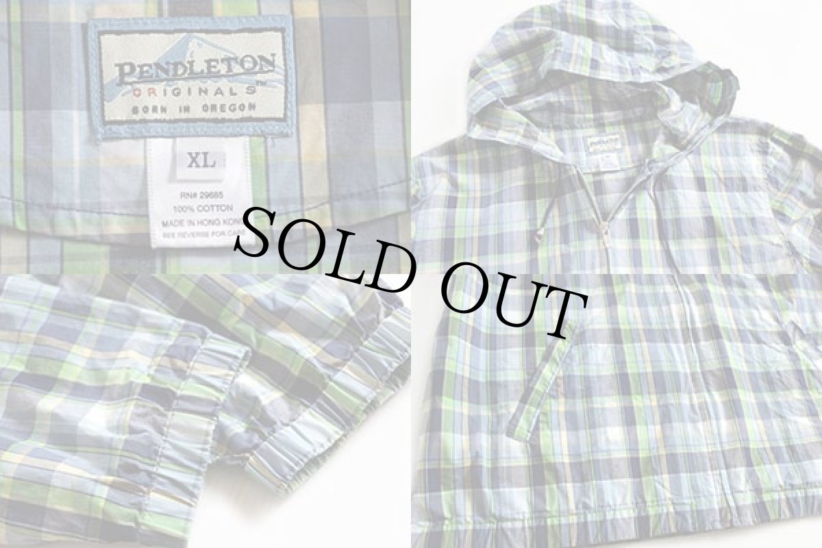 画像3: PENDLETONペンドルトン マドラスチェック コットンパーカー XL (3)