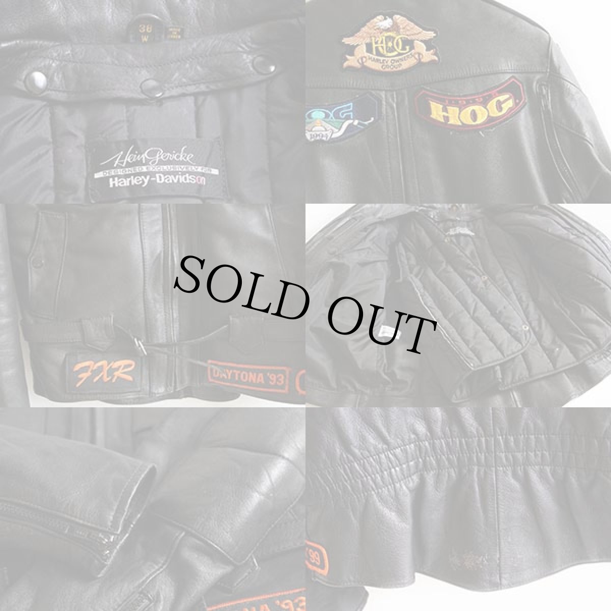 画像4: 90s Harley-Davidsonハーレー ダビッドソン ピンズ&パッチ&ライナー付き ライダース レザージャケット 黒 38W (4)