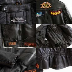画像4: 90s Harley-Davidsonハーレー ダビッドソン ピンズ&パッチ&ライナー付き ライダース レザージャケット 黒 38W (4)