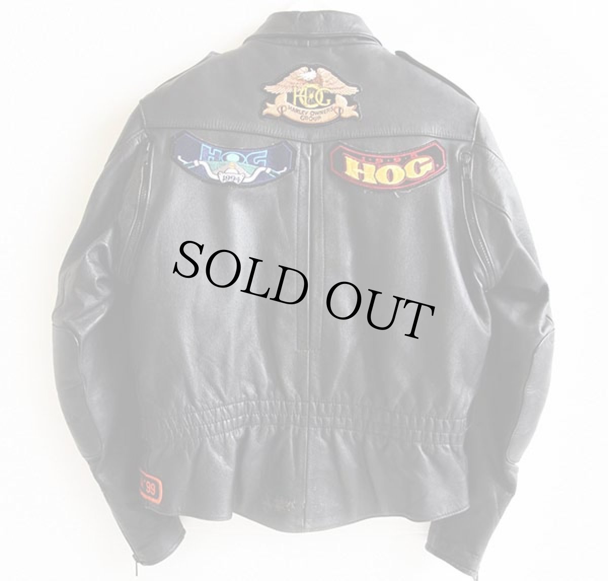 画像2: 90s Harley-Davidsonハーレー ダビッドソン ピンズ&パッチ&ライナー付き ライダース レザージャケット 黒 38W (2)