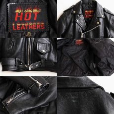 画像3: HOT LEATHERS キルティングライナー ショート丈 ダブルライダース レザージャケット 黒 24 (3)