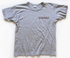 画像2: 80s USA製 Championチャンピオン HARVARD 染み込みプリント 88/12 Tシャツ 杢グレー L (2)