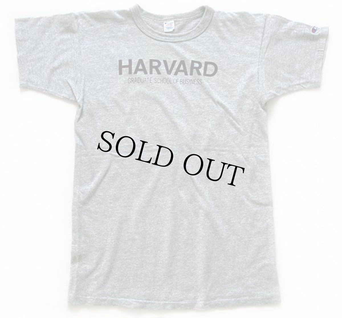 画像2: 80s USA製 Championチャンピオン HARVARD 染み込みプリント 88/12 Tシャツ 杢グレー L (2)