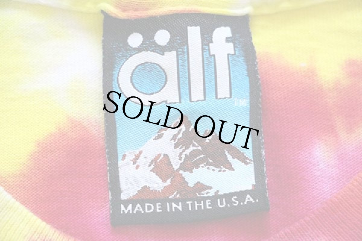 画像4: 90s USA製 alfアルフ タイダイ染め コットンTシャツ M (4)