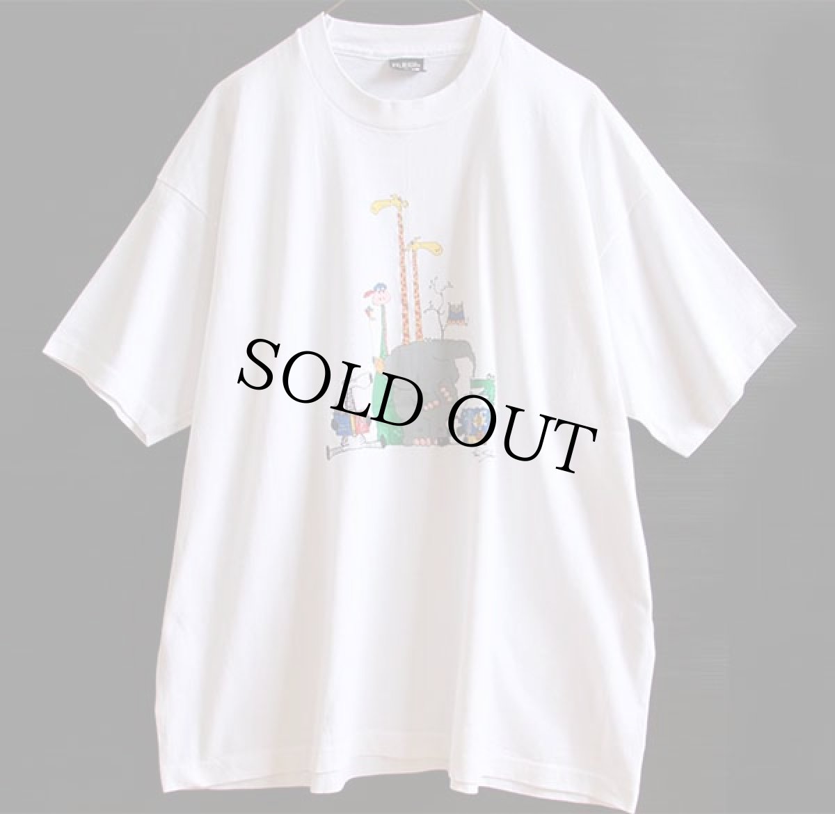 画像2: 90s USA製 動物プリント Tシャツ 白 XXL (2)