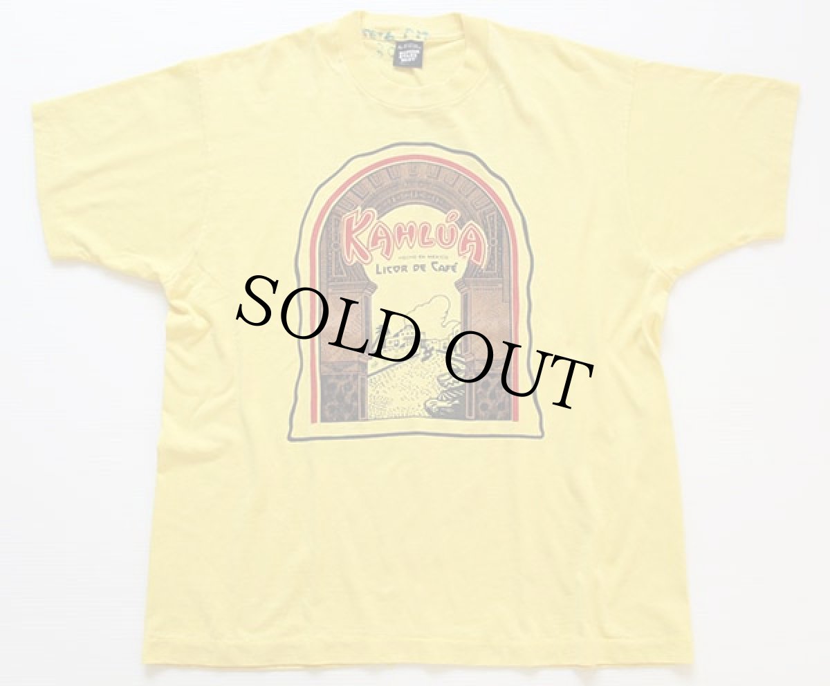 画像2: 90s USA製 KAHLUAカルーア 両面プリント Tシャツ 黄色 XL (2)