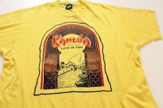 画像1: 90s USA製 KAHLUAカルーア 両面プリント Tシャツ 黄色 XL (1)