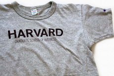 画像1: 80s USA製 Championチャンピオン HARVARD 染み込みプリント 88/12 Tシャツ 杢グレー L (1)