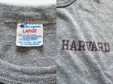 画像3: 80s USA製 Championチャンピオン HARVARD 染み込みプリント 88/12 Tシャツ 杢グレー L (3)