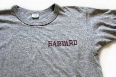 画像1: 80s USA製 Championチャンピオン HARVARD 染み込みプリント 88/12 Tシャツ 杢グレー L (1)