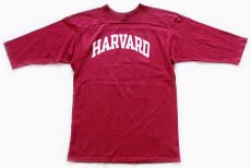 画像2: 80s USA製 Championチャンピオン HARVARD コットン フットボールTシャツ ワインレッド L (2)