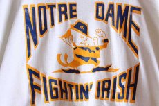 画像3: 80s USA製 NOTRE DAME FIGHTIN' IRISH 長袖Tシャツ 白 L (3)