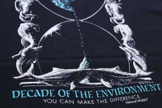 画像4: 90s USA製 Hanes DECADE OF THE ENVIRONMENT コットンTシャツ 黒 XL (4)