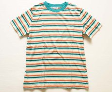 画像2: 70s UNKNOWN マルチボーダー コットンTシャツ パステルカラー (2)