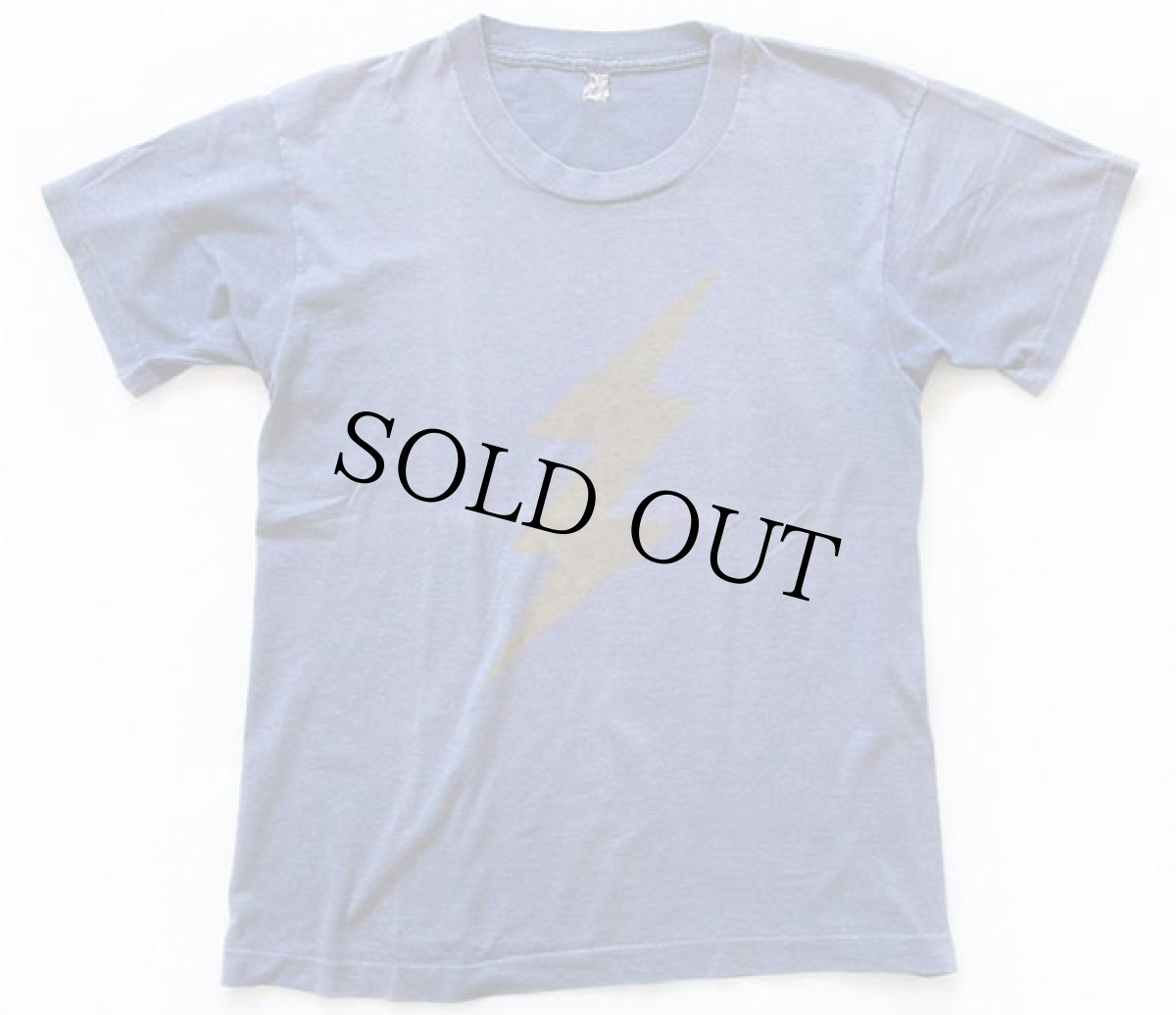 画像2: 80s USA製 サンダーボルト Tシャツ ブルーグレー フェード M (2)