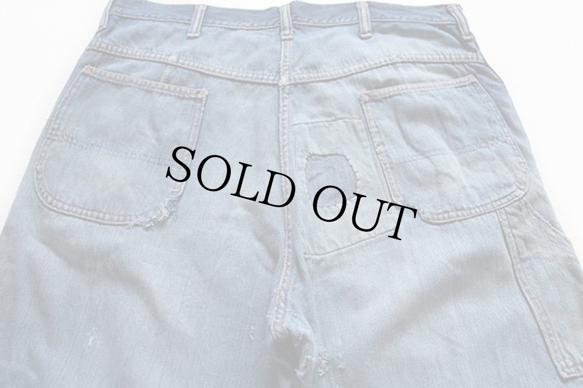 画像3: 70s JCPenney BIGMACビッグマック デニム ペインターパンツ ボロ W37 (3)