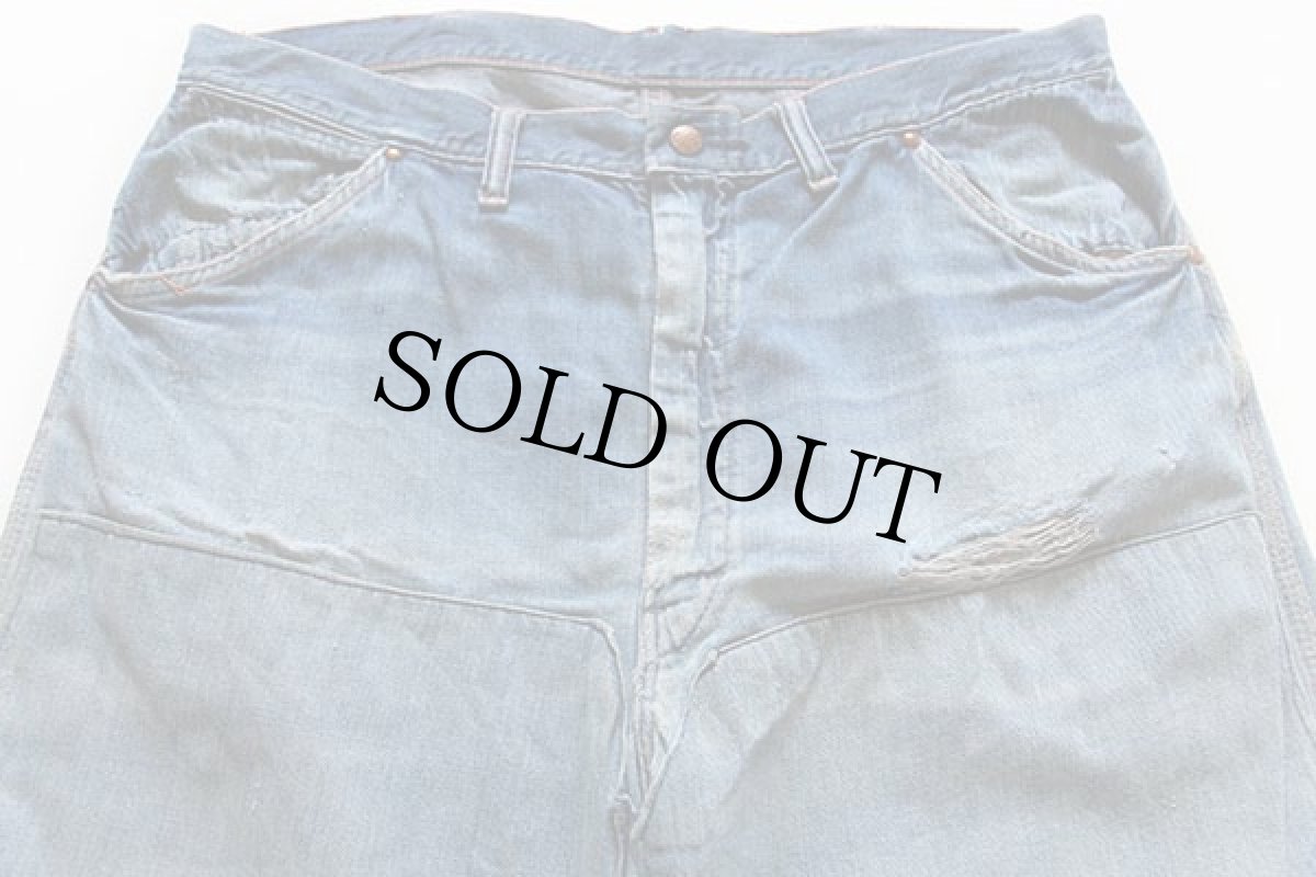 画像2: 70s JCPenney BIGMACビッグマック デニム ペインターパンツ ボロ W37 (2)