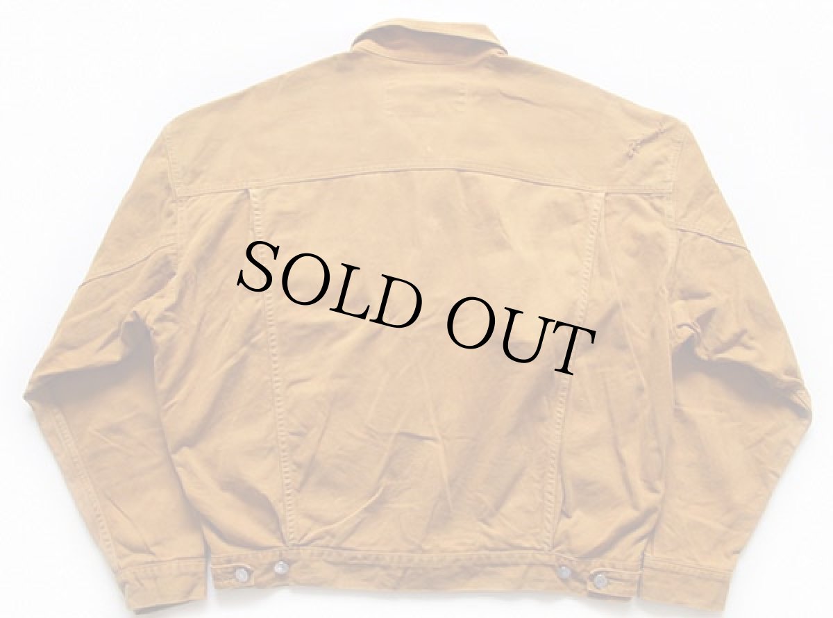 画像2: 90s USA製 GUESSゲス カラーデニムジャケット 4ポケット マスタード XL (2)