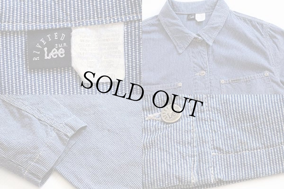 画像3: 90s USA製 Leeリー RIVETED ピンストライプ カバーオール M (3)