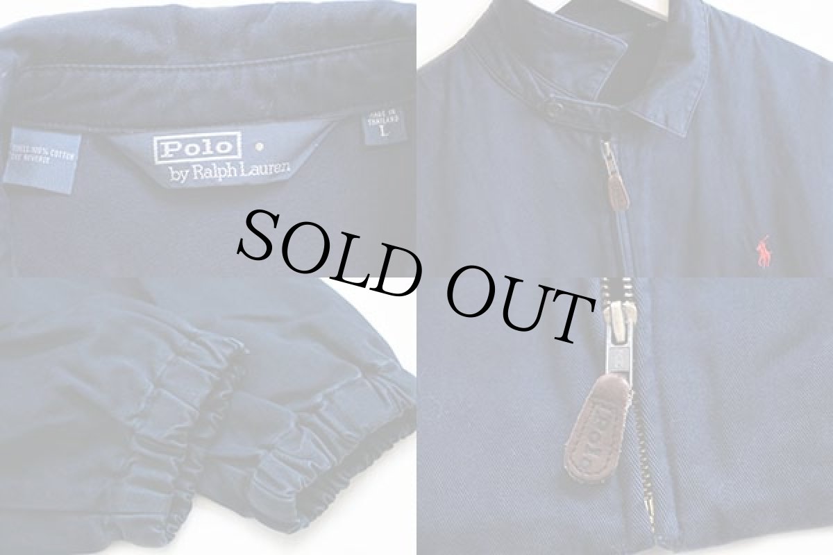 画像3: 90s ポロ ラルフローレン ワンポイント チンスト付き コットンジャケット 紺 L (3)