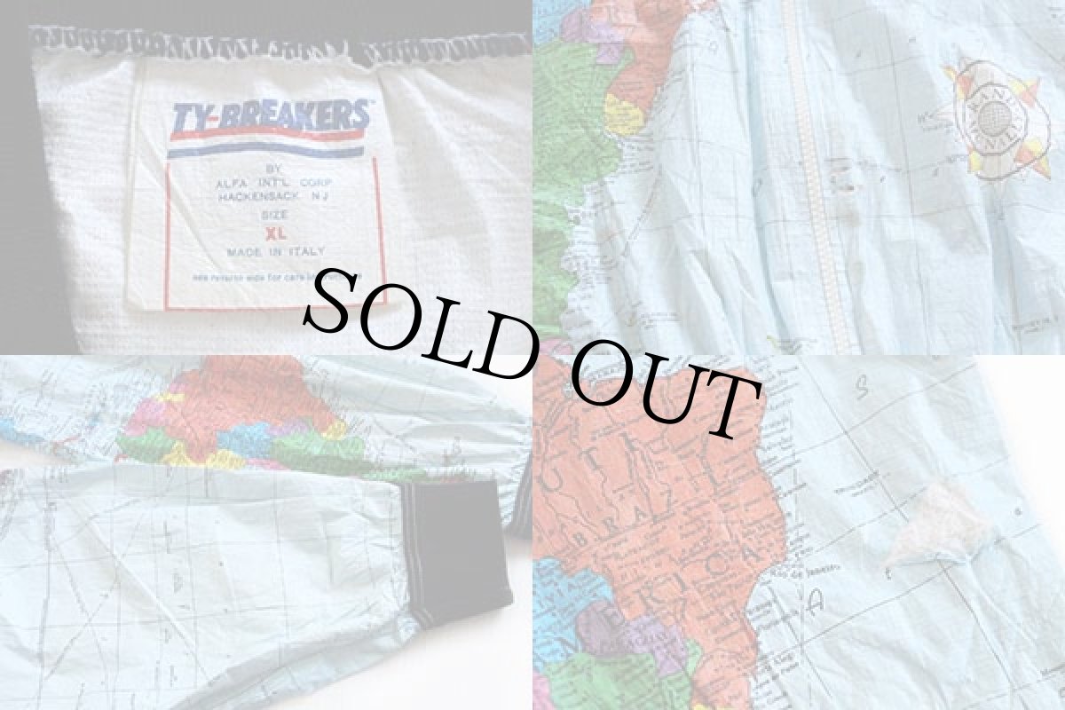 画像4: 90s イタリア製 TY-BREAKERS 世界地図柄 全面プリント ペーパージャケット★地球儀 (4)