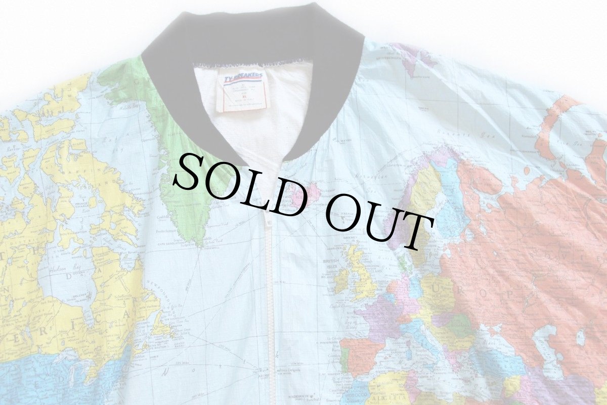 画像3: 90s イタリア製 TY-BREAKERS 世界地図柄 全面プリント ペーパージャケット★地球儀 (3)