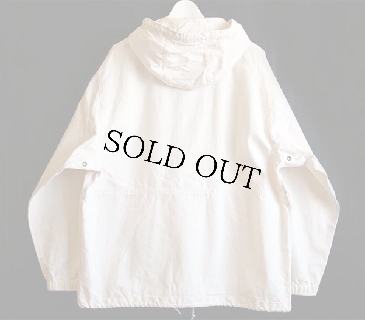 画像2: 90s EddieBauerエディーバウアー コットン アノラックパーカー 生成り L (2)