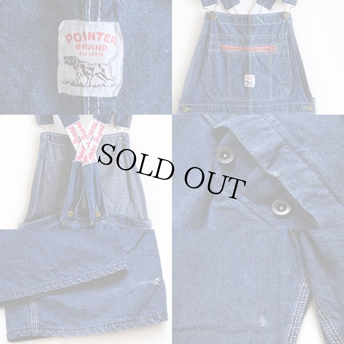 画像3: 90s POINTERポインター ローバック デニム オーバーオール (3)