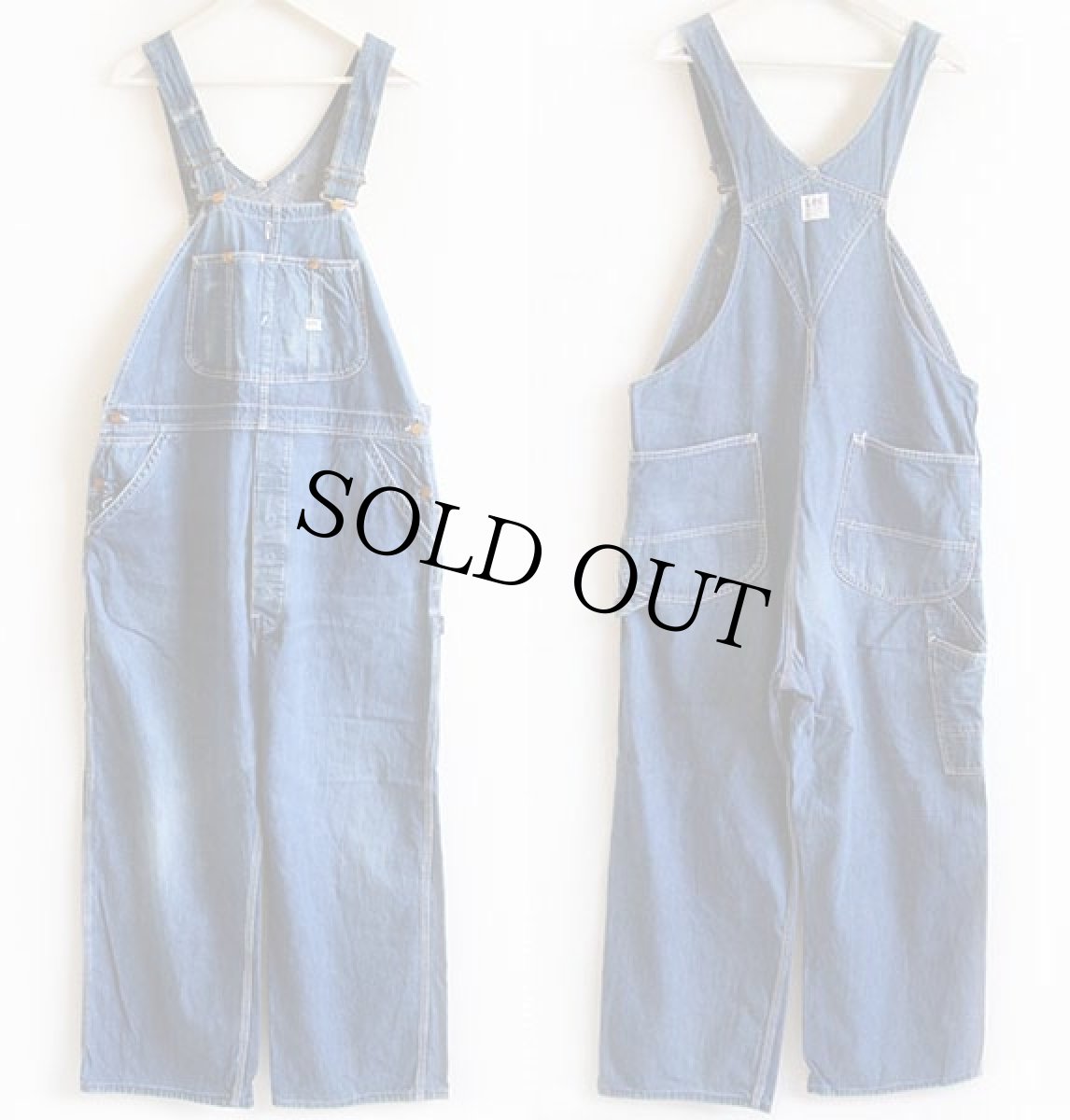 画像2: 60s USA製 Leeリー JELT DENIMジェルトデニム オーバーオール (2)